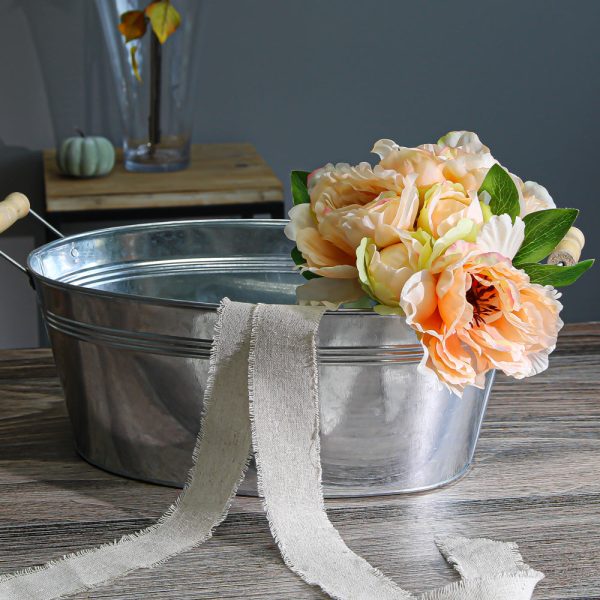 Galvanized Tub Oval 15 Inch For Sale - Image 4