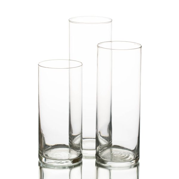 Eastland Cylinder Floating Candle Holders 7.5  , 9  & 10.5  Set of 36 Fashion