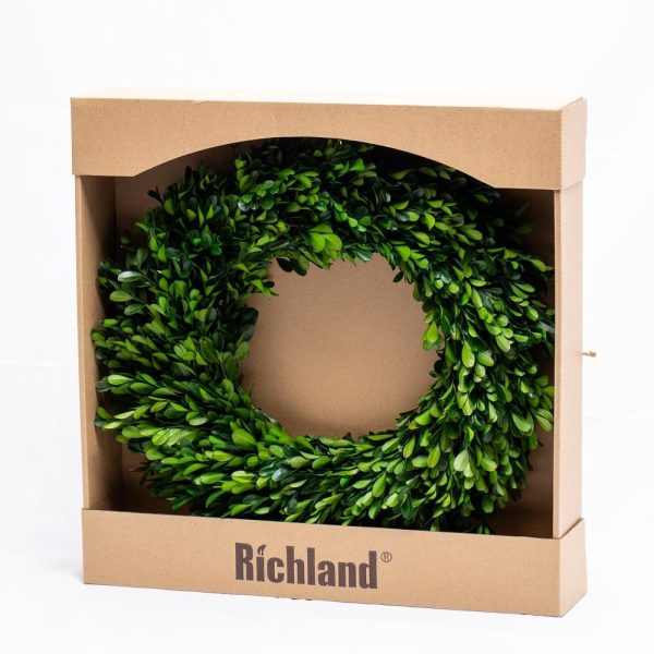 Richland Preserved Boxwood Wreath 17” Hot on Sale - Image 3