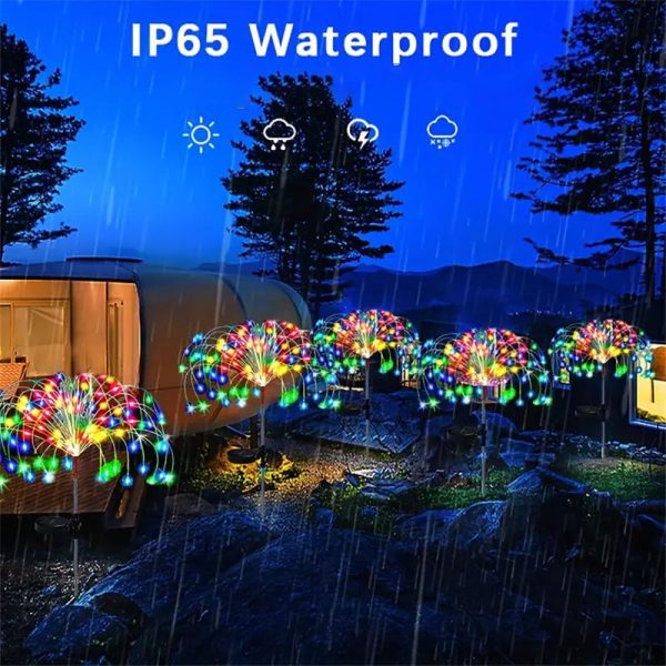 Multicolor Solar Powered LED Firework Stake Light on Sale - Image 4