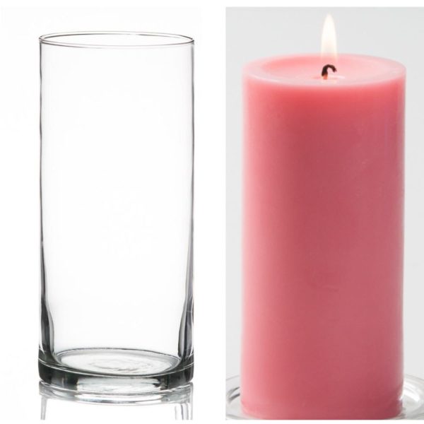 Richland Pillar Candle 6  & Eastland Cylinder Holder 7.5  inch Set of 12  (Choose your Color) Hot on Sale - Image 4