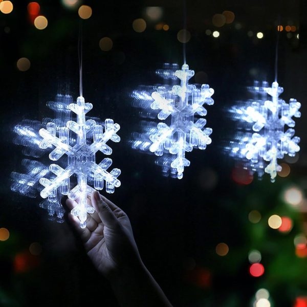 3 Pcs - LED Snowflake Window Light with Suction Cup Online - Image 3