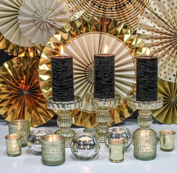 Richland Mercury Candle Holder Pearly Metallic Gold Large Set of 6 Cheap - Image 3