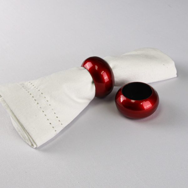 Richland Napkin Ring 2.3  Red Set of 24 Online now - Image 2
