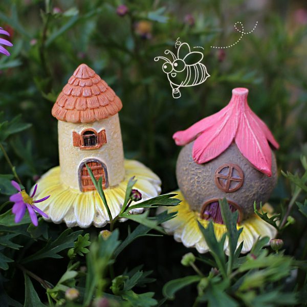 4 Pcs - Mini Fairy House Garden Stake Supply - Image 4