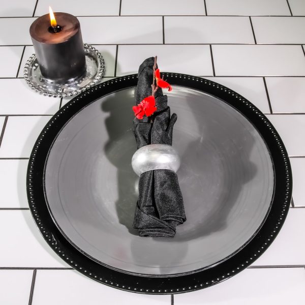 Richland Beaded Charger Plate 13  Black Set of 24 Online - Image 4