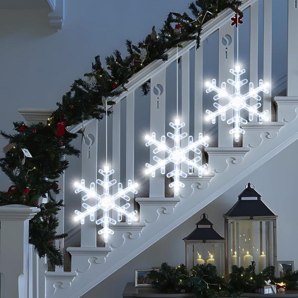 3 Pcs - LED Snowflake Window Light with Suction Cup Online