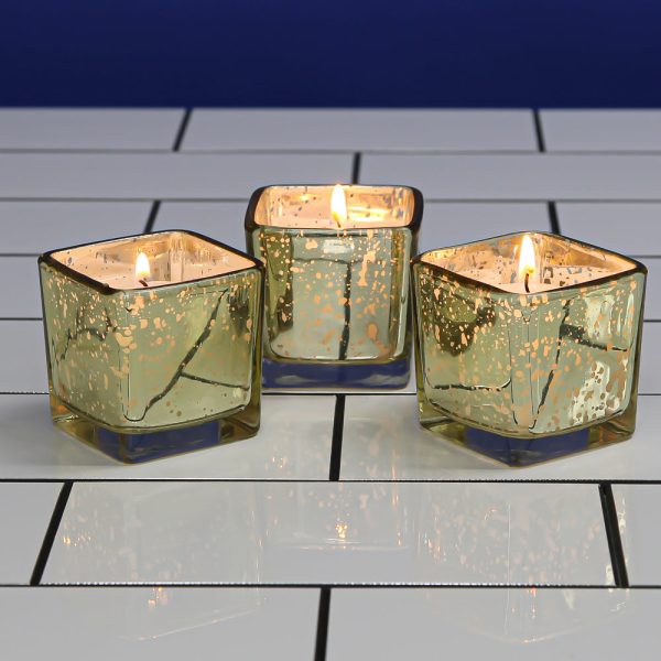 Richland Metallic Gold Mercury Square Votive Holder Set of 72 For Sale - Image 3