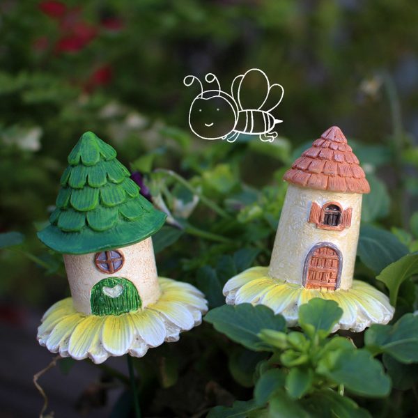 4 Pcs - Mini Fairy House Garden Stake Supply - Image 3