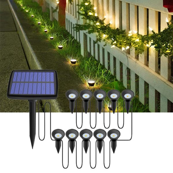 10-in-1 Solar-Powered LED Landscape Pathway Light For Sale