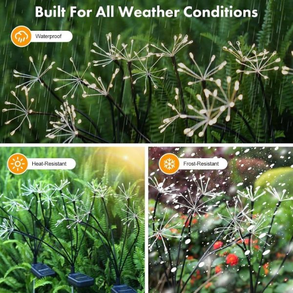 2 Pcs - Solar Powered Starburst Garden Stake Light Supply - Image 5