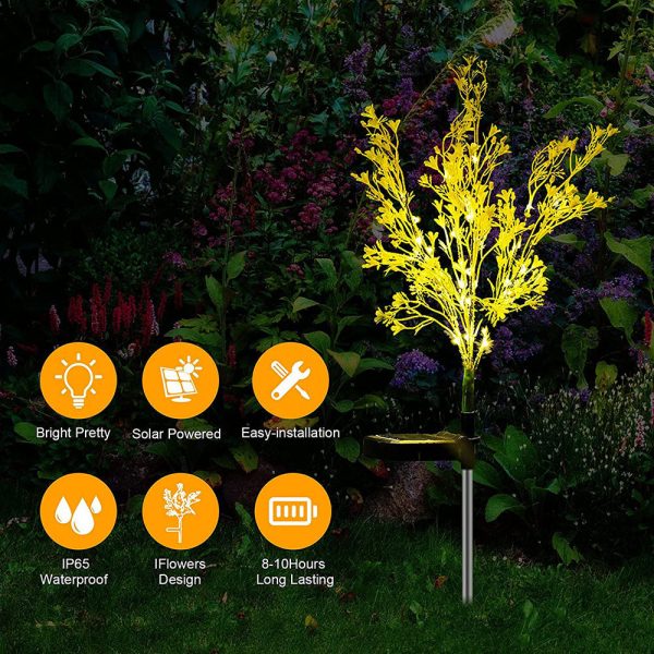 2 Pcs - Solar Powered Canola Flower Stake Light on Sale - Image 4
