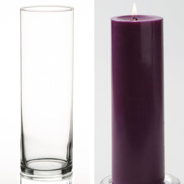 Richland Pillar Candle 9  & Eastland Cylinder Holder 10.5  Set of 12 (Choose your Color) Sale - Image 5